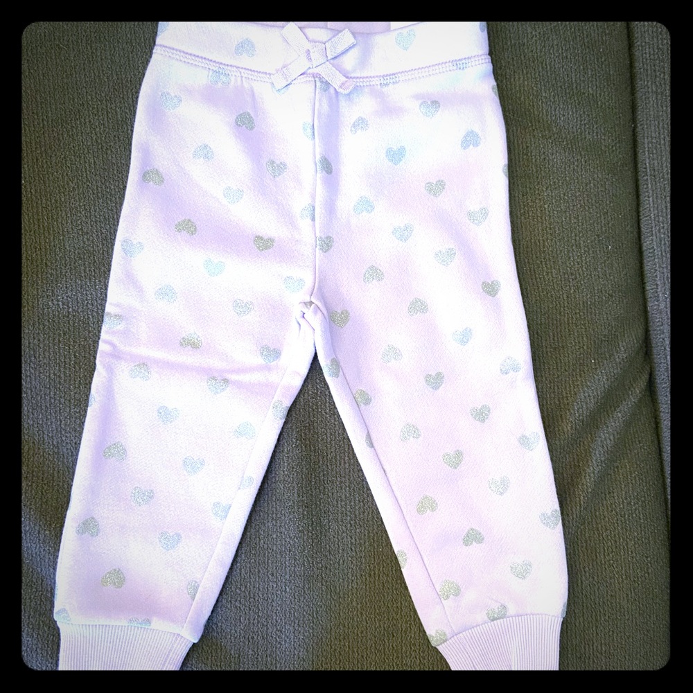Lavender 18M Jumping Beans sweatpants with hearts